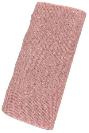 DUANSIYU Tulle Lot de 2 Rouleaux de Tulle Multicolores 6 Pouces x 10 mètres for décoration de Mariage, Tulle à Paillettes Scintillantes, Fournitures de fête Tulle Rouleau(Rose Gold)