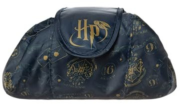 Harry Potter Damen Schminktasche | Marineblaue Damen-Kosmetiktasche mit Hogwarts-Logo im Allover-Print | Reise-Kosmetiketui fur Erwachsene und Jugendliche