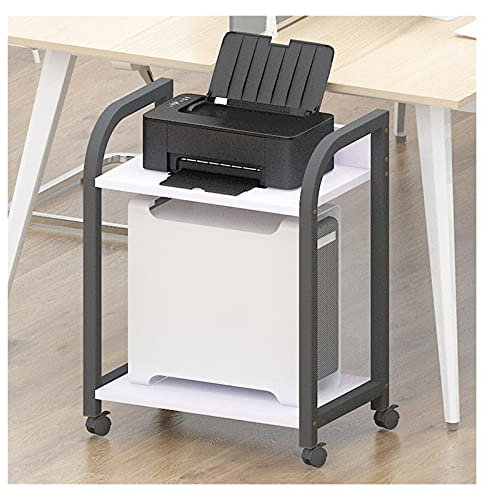 Soporte para CPU de escritorio de 2 niveles con estante de almacenamiento de impresora, soporte de suelo para PC, ocho opciones de color