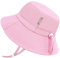 Jan & Jul Mädchen Schnell trocknender Bucket Hat für Schwimmen, Faltbarer Strandhut für Kleinkinder und Kinder (L: 2-5 Jahre, Pink Sorbet)