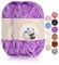 Aeelike 200g Chenille Babywolle zum Stricken, Weich Chunky Chenille Fluffy Yarn, Flauschige Samt Velvet Chenille Wolle zum Häkeln, Warme Plüschwolle für Mützen, Schals, Decken, Violett