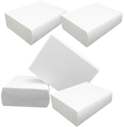 Baluue 5 Beutel Dicke Papierhandtücher 100 Blatt pro Packung Saugfähige Küchen und Badezimmer Servietten Mehrfach Einsetzbar Kompakt Lagerbar Haushaltspapier für Gastronomie und Toilette