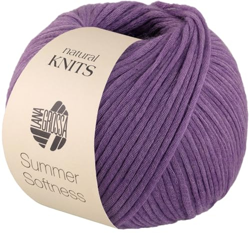 LANA GROSSA Summer Softness | Zartes Baumwollschlauchgarn, voluminös gefüllt mit flauschigen Merinofasern | Handstrickgarn aus 80% Baumwolle (Bio) & 20% Schurwolle | 50g / 130m FB9
