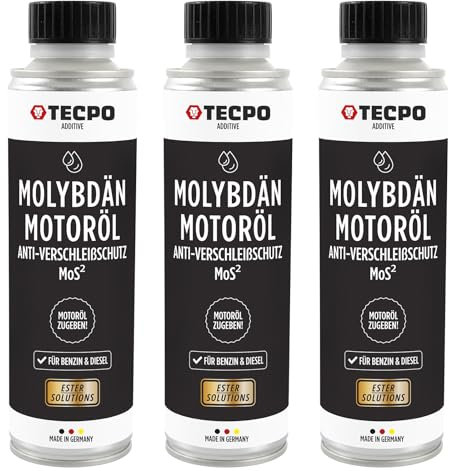 TECPO 3x Molybdän Additiv, Anti Reibung Verschleiß MoS² für Motoröl Getriebeöl