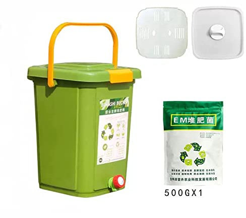 All Seasons Indoor Composter Starter Kit – 20L (5 Gallons) Compost Bin for Kitchen Countertop with Lid, Spigot with 500g (1.1 lbs.) Bag of Dry Composter Accelerator