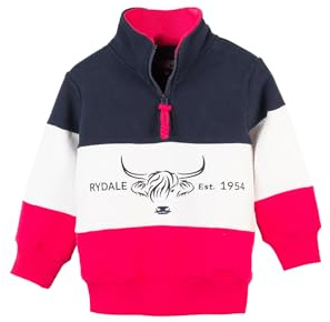 Rydale Childrens Country Sweatshirt Kids Sweater For Toddlers Overhead Jumper (UK, Age, 1 Year, 2 Years, Regular, Navy/White/Bonbon)