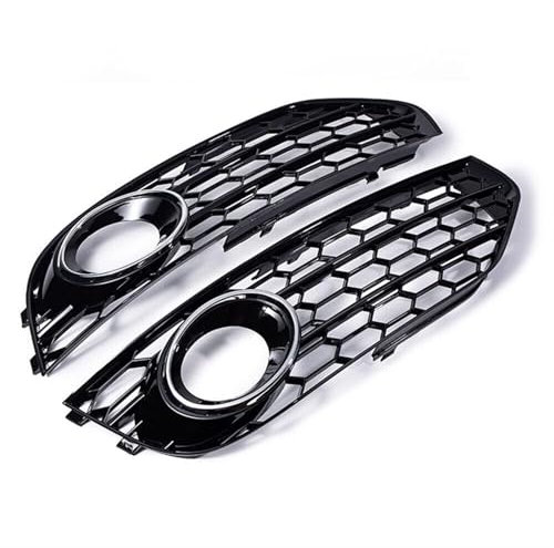 Wrhome Auto-Nebelscheinwerfer-Abdeckung Für Audi A4 B8 B8.5 Allroad 2009-2015,Nebelscheinwerfer-Abdeckung, Grill, Racing-Grills Frontstoßstangengitter,B-Chrome