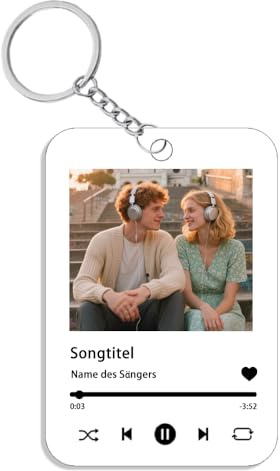 AnJeey Personalisiertes Doppelseitiges Foto Schlüsselanhänger mit Drehfunktion - Individuelles Acryl Geschenk für Familie, Freunde und Geliebte als Zeitlose Erinnerung