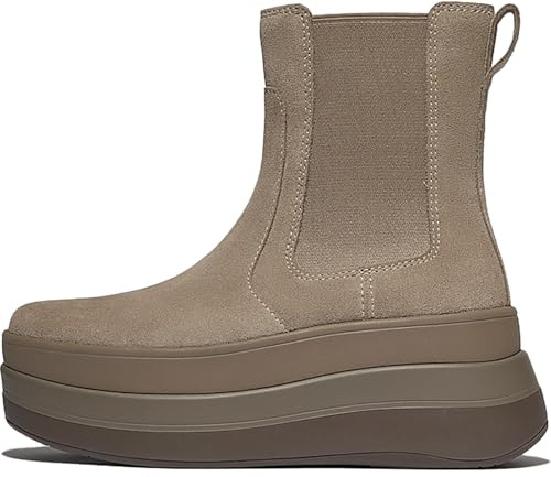 Fitflop F-Mode Stack Suede Chelsea Booties UK 3 Brown