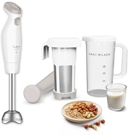 Moulinex - Easy Milker et Easychef Mixeur Plongeant - 1 Litre | Machine à lait végétal capable de préparer 1 L en 1 minute - Inclut un mixeur plongeant pour vos recettes maison quotidiennes
