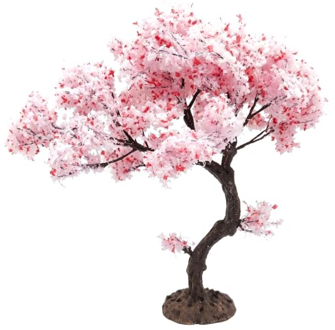 Aetherize Arbre de Fleurs de Cerisier Artificiel, Arbre Fleurs Cerisier Artificiel Style Japonais Vintage pour décor Maison poupée scène Miniature Paysage Bricolage, 8 Pouces