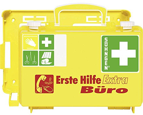 Söhngen Quick-CD Erste Hilfe Koffer extra Büro (mit Füllung, mit Wandhalterung, Koffer aus ABS Kunststoff) 0320126