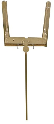 GEWA Marschnotenhalter - Messing - Große Gabel (auch für Tuba geeignet) - 1 Drücker - Stiellänge 14,5 cm