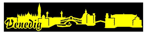 skyline4u Venedig Aufkleber Venedig Skyline viele Farben in 8 Größen und 25 Farben (15x3cm gelb)