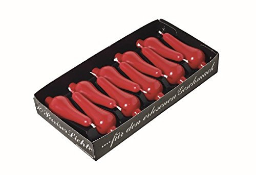 Baumkerzen Pariser Lichte Rot 9 x 3 cm 10 Stück, Weihnachtsbaumkerzen