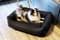 4L Textil Koko Wasserabweisendes Hundebett große Hunde Hundekorb Bezug abnehmbar und waschbar Hundekissen Hundekörbchen Schwarz (120x100 cm, Schwarz)