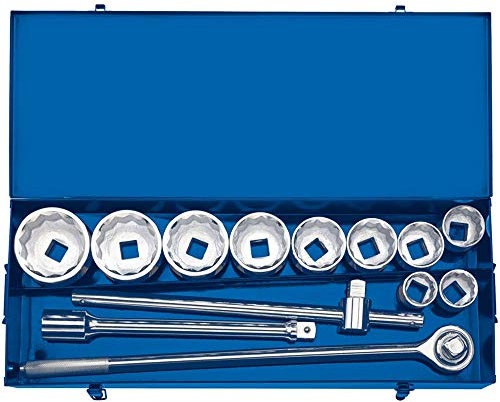 Draper 16441 1 Inch Square Drive Metric 13 Piece Socket Set in Metal Case