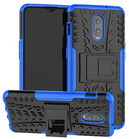 LiuShan Oneplus 6T / Oneplus 7 Hülle, Dual Layer Hybrid Handyhülle Drop Resistance Handys Schutz Hülle mit Ständer für Oneplus 6T / Oneplus 7 (Not fit Oneplus 6) Smartphone,Blau