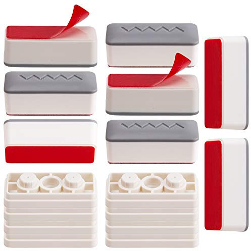 LUTER 8pcs Toilet Seat Bumpers with 8pcs Plastic 5mm Attachments for Heightening The Bumper Toilet Replacement Bumper Kit Universal Toilet Seat Buffer with Strong Adhesive