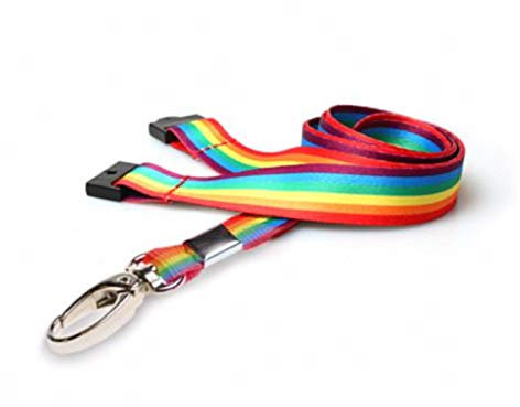 ID Card It Regenbogen-Umhängeband mit Sicherheitsverschluss und starkem Clip mit Ausweishalter, für Arbeit, Büro, Krankenschwestern, Stolz (Metall-Lanyard)