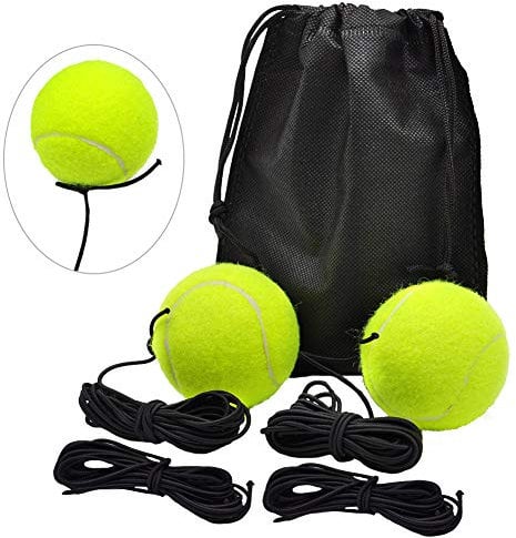 SwirlColor Tennis Ball on Elastic String 2pcs, Tennis Balls for Dogs for Self Practice, with Spare String Storage Bag