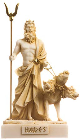 BeautifulGreekStatues Pluto Hades Herr der Unterwelt Griechische Statue Tote Figur Museum Gold 14 cm