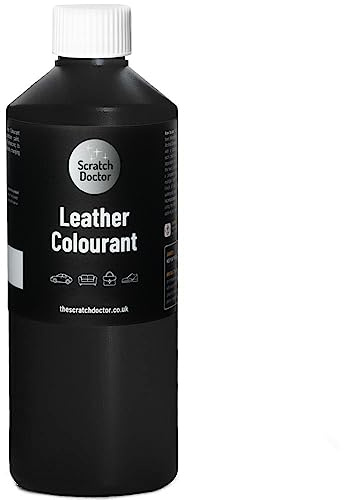 Teinture pour cuir The Scratch Doctor Restaurer et réparer la peinture pour cuir imitation vinyle pour meubles, canapés, sièges de voiture, chaussures, sacs à main (Noir, 1000 ml)