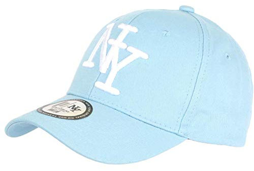 Hip Hop Honour Casquette NY Bleu Clair et Blanche Classe Visiere Baseball Stazky - Taille: Taille Unique - Couleur: Bleu - Homme