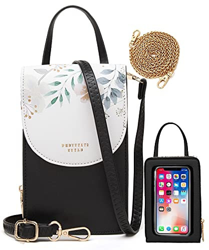HAWILL Handy Umhängetasche Damen Touchscreen Handytasche zum Umhängen Kleine Schultertasche Leder Crossbody Geldbörse Phone Tasche für iPhone 14/12/12 Pro Max/11/XR, Samsung Galaxy S21/S20/S10
