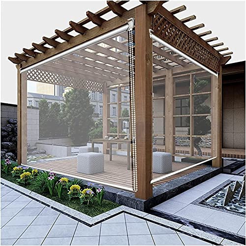 FUFU Transparent Roller Shade Blind Large Rainrproof Transparent Roller Shade for Outdoor, Porch Pergola Roll-up Blinds, Plastic Window Rainproof Curtain with Accessories 65cm/75cm/105cm/125cm/145cm