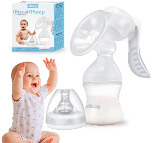 Edibaby, Handmilchpumpe, Breast Pump, Milchpumpe, Milchpumpensammler, 130 ml, Ergonomisch, BPA-frei, Weich, Bequem