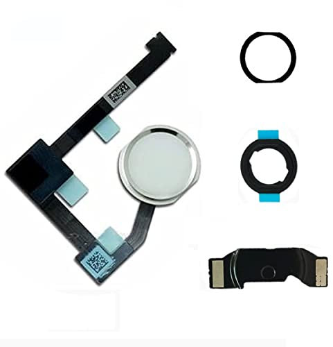 Dedyel Home Button Ersatz für iPad Mini 4 2015 7,9 Zoll (A1538 A1550), iPad Air 2 9,7 Zoll (A1566 A1567 A1568), iPad Pro 12,9 1. Generation 2015 (A1670 A1671) inkl. Flexkabel-Anschluss, Weiß