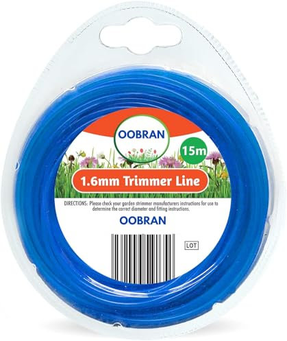 VONRUSS-UK 15M Garden Strimmer Trimmer Line Cord 1.2mm 1.6mm 2mm Nylon Wire Garden Grass (1.6mm x 15m)