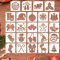 24 Pcs Weihnachten Schablonen für Malerei auf Holz, kleine Weihnachten Schablonen wiederverwendbare Schneeflocke Weihnachtsmann Weihnachtsbaum Zeichnung Malerei Schablonen (3x3 Zoll)