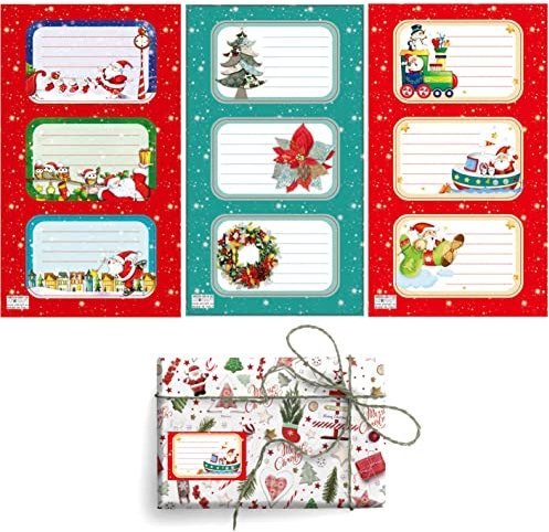 ARKRAFT Set 36 Aufkleber für Geschenkpapier Weihnachten Namensschild Verpackung (Weihnachten)