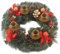 Adventskranz Künstlich Geschmückt 30cm, Weihnachtskranz Tisch Metall, Tischkranz Weihnachten Natur, Weihnachtsgesteck Modern, Tischdeko Kerzenständer, Weihnachtsdeko Innen Amerikanisch (Rot)