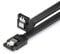 deleyCON 60 cm Juego de Cables de Nailon SATA 3 Cable de Datos Cable de Conexión de 6 Gbit/s Placa Base Disco Duro HDD SSD 1 S-ATA Conector en L en Ángulo de 90° Negro