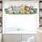 HawSkgFub Baby Safari Tiere Kinderzimmer Vorhang Volant 137,2 x 45,7 cm, niedlicher Dschungel, Elefant, Löwe, Zebra, Pflanze, kurze Fensteraufsätze, Vorhang, Stangentasche, Palmblatt, Zuhause, Küche,