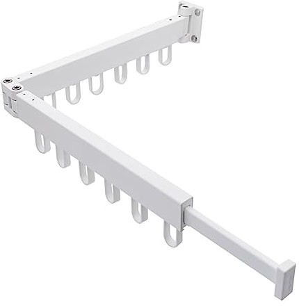 MUYIRTED Etendoir Linge Exterieur Pliable Blanc Séchoirs À Linge Aluminium, Étendoir À Linge Etendoir pour Intérieur Et Extérieur, 2 Étages Seche Linge Mural Exterieur Balcon