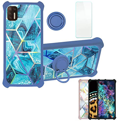 Aroepurt Coque pour Klipad KL605 KL608 608 Coque Compatible avec Klipad KL605 KL608 608 Coque Étui [avec Trempé 9H Protection D'écran] Case Support de Bague PC + Silicone IMDL-LS