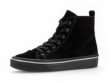 Gabor Damen High-Top Sneaker | Frauen Halbschuhe | Wechselfußbett | Best Fitting | Freizeitschuhe | Laufschuhe | schnürer | schwarz | 39 EU - 6 UK