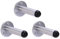 HANDLEZONE® 3 Pack 75mm / 3 inch Projecting Skirting Or Wall Mounted Door Stop, Rubber Buffer Stopper - Satin Chrome