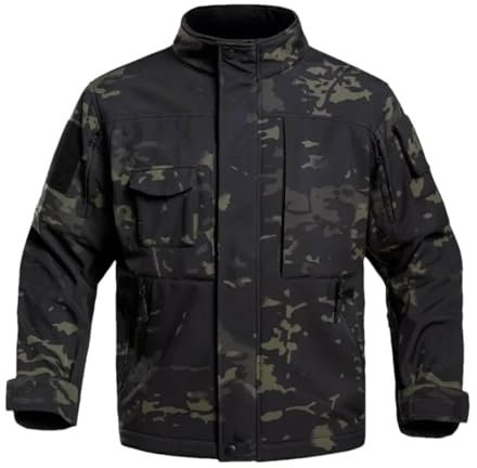 Ornrjfll Veste imperméable et coupe-vent pour homme avec poches multiples, Nuit foncée., M