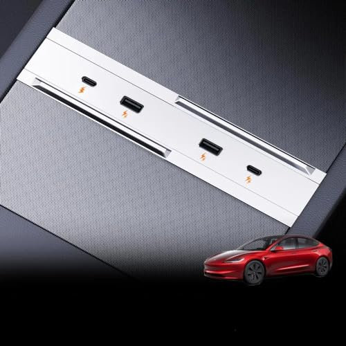 ZUMAHA HUB USB Carga Rápida 65w para Tesla Model 3 Highland 2024 Base de Expansión, Control Central, Derivación de Carga, HUB USB, Accesorios para Coche