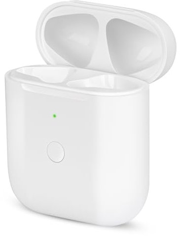 Custodia di ricarica di ricambio per AirPod compatibile con AirPods 1a 2a generazione, custodia di ricarica wireless da 550 mAh, pulsante di sincronizzazione accoppiamento Bluetooth (senza auricolari)