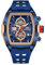 rorios Tonneau Armbanduhren für Herren Mode Multifunktional Uhr Analog Quarz Herrenuhren Punk Chronograph Uhren für Männer mit Silikon Armband Rot