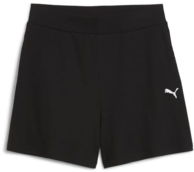 PUMA Damen ESS Elevated High-Rise Rib Shorts 5 Gestrickte Shorts, PUMA Black, S