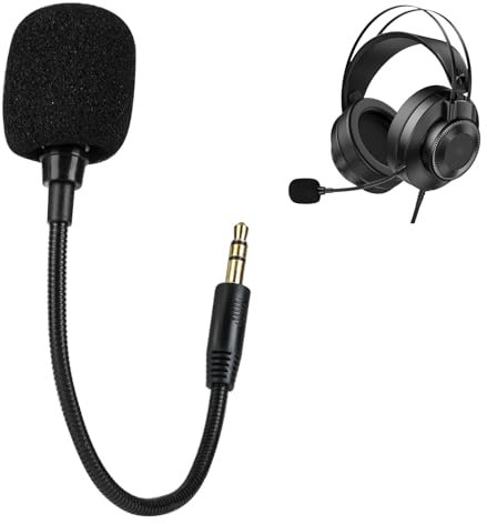 Replacement Microphone 3.5mm Detachable Boom Mic for Headset External Gaming Headsets Microphone for Turtle Beach Xbox PS4 PS5 for Computer Laptop Earhead Audio Sound Accessories