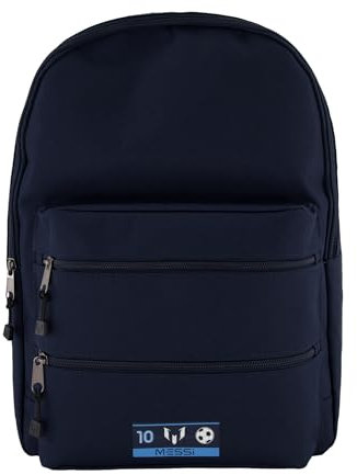 Messi Unisex-Erwachsene Gym Backpack for Boys & Girls, Bookbag with Pockets & Adjustable Straps Schulrucksack, Dunkelblau, Einheitsgröße