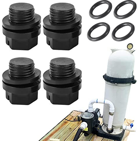 4 Sätze Ablassschraube Für Poolpumpe, Rohrstopfen Mit Dichtungs -Ring Ersatz, Pool Rohrstopfen Mit Dichtung, Schwimmbadpumpe Ersatzteil, Stecker Für Poolpumpenrohr, Ablassschraube Gartenpumpe